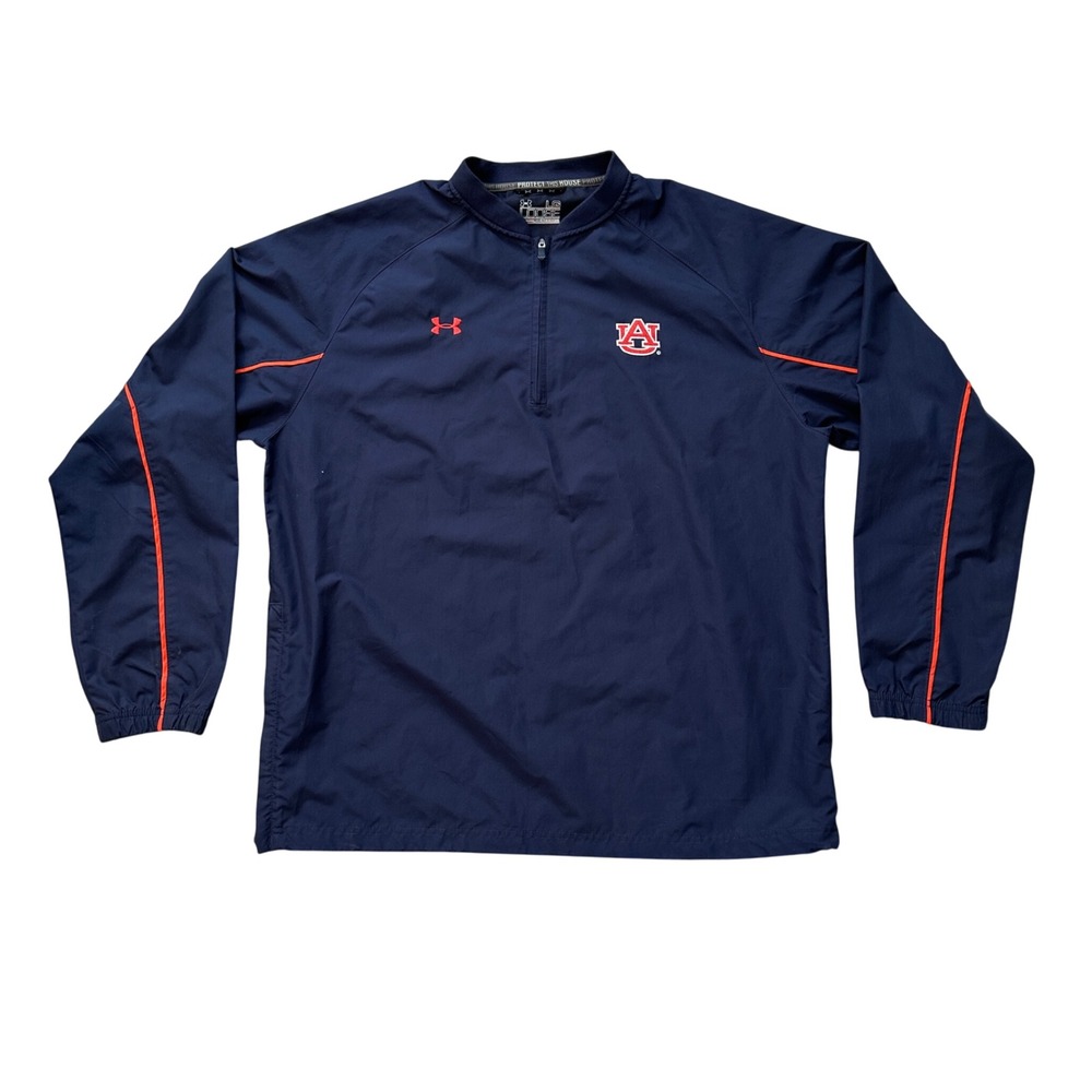 Under Armour Windbreaker Auburn War Eagle Pullover Jacket Half Zip Men's Large